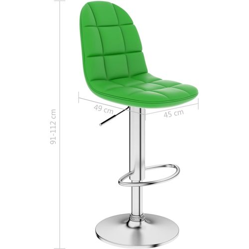 Barski stolac od umjetne kože zeleni slika 23