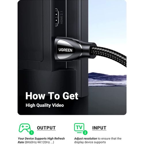 UGREEN HDMI kabel 2.1 8K@60Hz 4K@120Hz, 3M slika 9