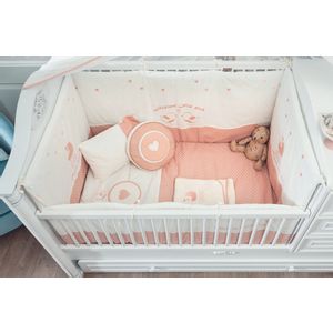 L'essential Maison Romantic Baby (80x130 Cm) Roze i Beli Set za Spavanje za Bebe