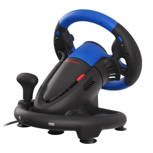 Natec NGK-1566 GENESIS SEABORG 350, Driving Wheel for PC/Console, 10-inch Wheel, Dual-motor Feedback, Gear Shift Knob/Pedals, Accelerator/Brake Pedals, 15 Buttons, USB slika 2