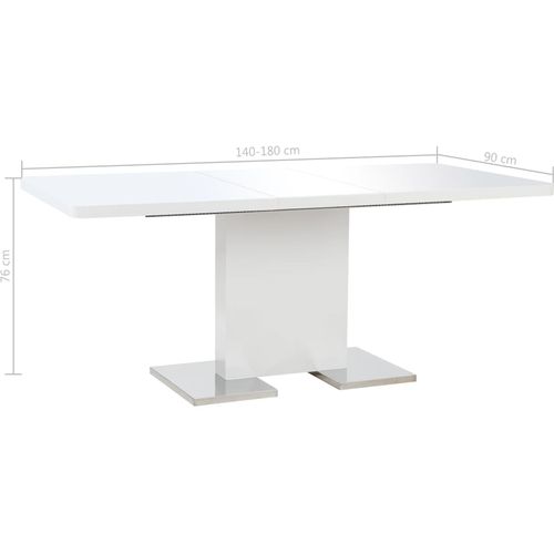 Produživi stol visokog sjaja bijeli 180 x 90 x 76 cm MDF slika 35