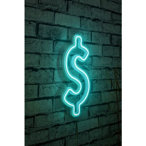 Wallity Ukrasna plastična LED rasvjeta, Dollar Sign - Blue slika 1