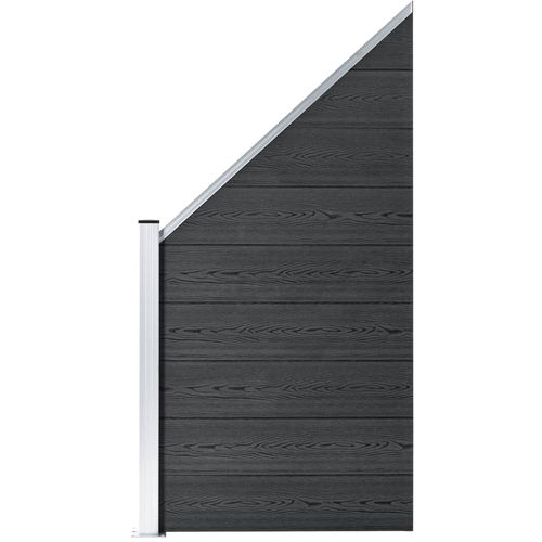 Panel za ogradu WPC 95 x (105 - 180) cm sivi —