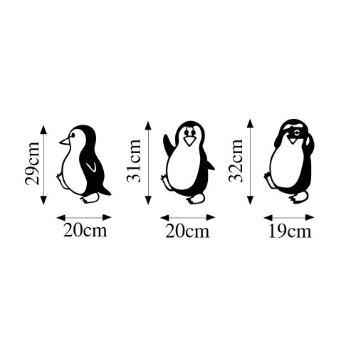 Wallity Metalna zidna dekoracija, Penguins - 297 slika 6