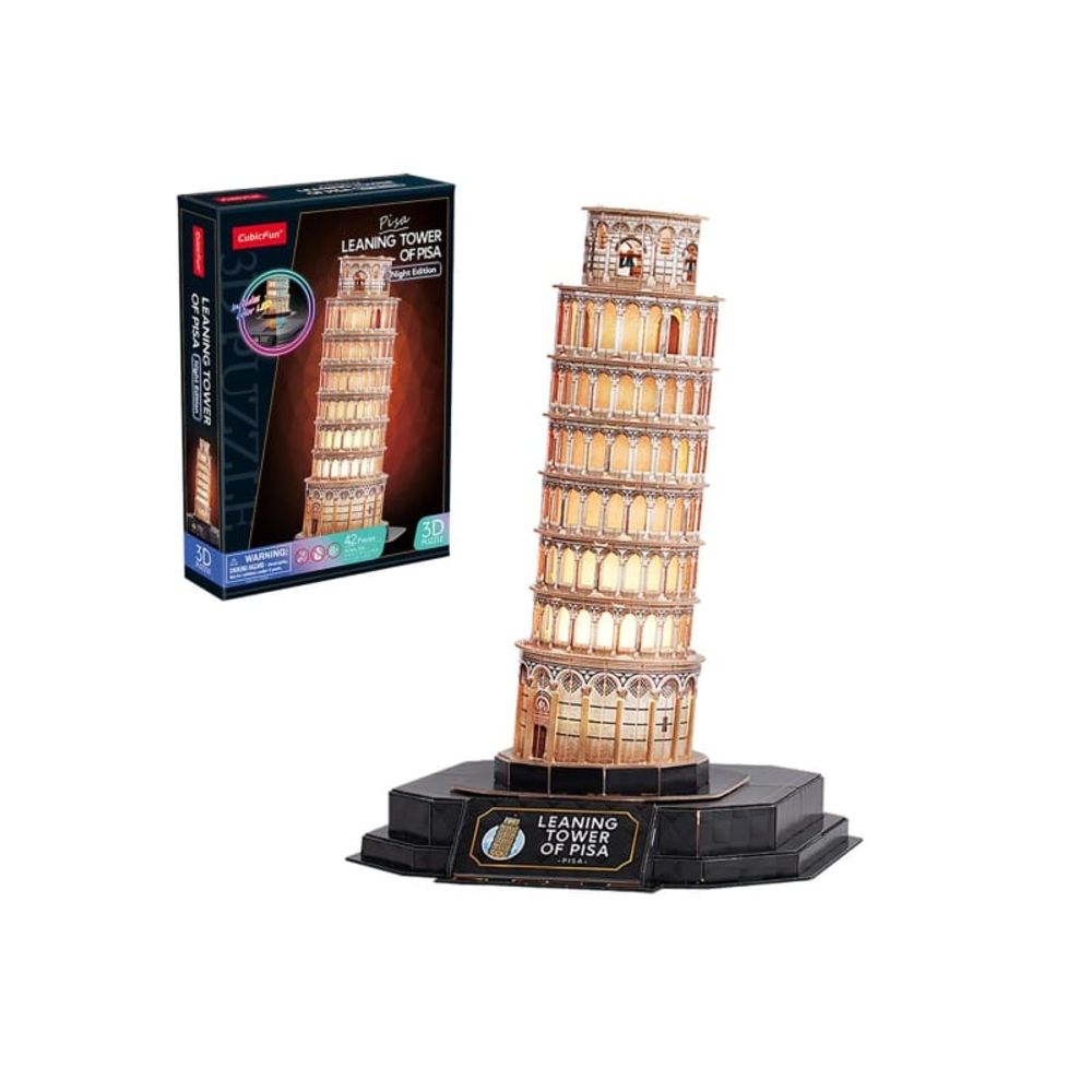 CubicFun CBF205355 3D Puzzle Leaning Tower of Pisa Night Edition sa LED svjetlima L535h slika 1