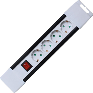 home Produžni kabl, 4 utičnica, prekidač, 1,0mm², 2 met, bijeli - PNV 04K/WH