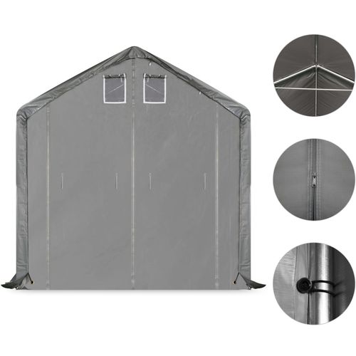 Skladišni šator od PVC-a 4 x 8 m sivi slika 21