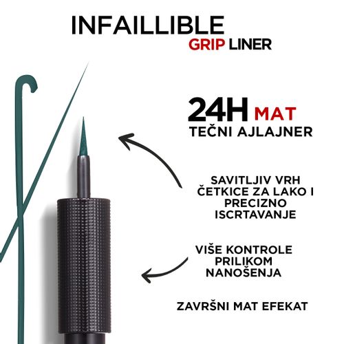 L'Oréal Paris Infaillible Grip 24h Matte Liquid Liner 04 Emeraude slika 3