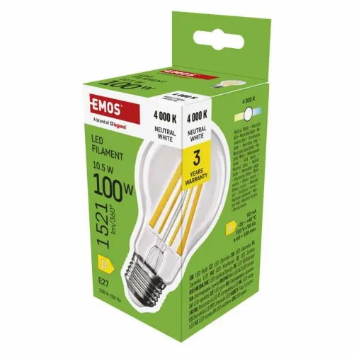 Led sijalica Filament A60 10,5W(100W) 1521lm E27 NW Emos ZF5D63 slika 1