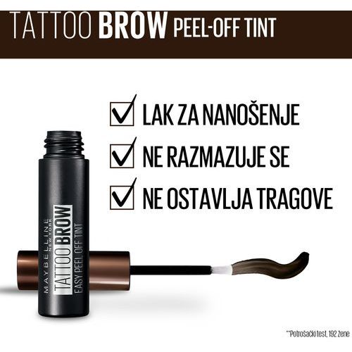 Maybelline New York Tattoo Brow Peel-Off gel za obrve 2 Medium Brown slika 5