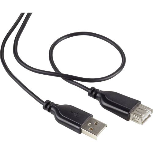 Renkforce USB 2.0 produžetak [1x muški konektor USB 2.0 tipa a - 1x ženski konektor USB 2.0 tipa a] 1.00 m crna supersoft oplaštenje Renkforce USB kabel USB 2.0 USB-A utikač, USB-A utičnica 1.00 m crna supersoft oplaštenje RF-4080795 slika 1