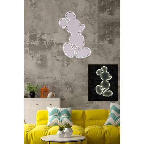 Wallity Ukrasna plastična LED rasvjeta, Mickey Mouse - White slika 3