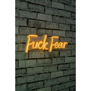 Wallity Ukrasna plastična LED rasvjeta, Fuck Fear - Yellow