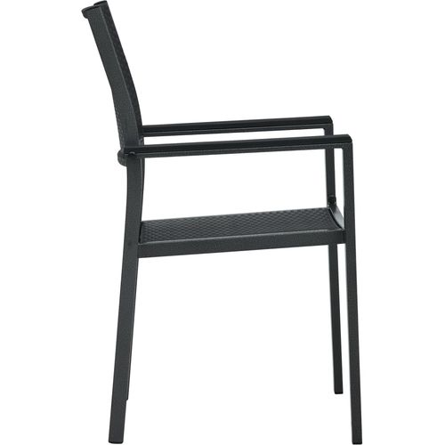 Vrtne stolice 4 kom crne plastične s izgledom ratana slika 25