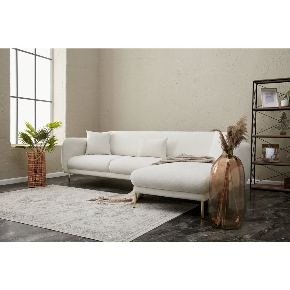 Simena Desni - Krem Zlatni Ugaoni Sofa-Krevet slika 3