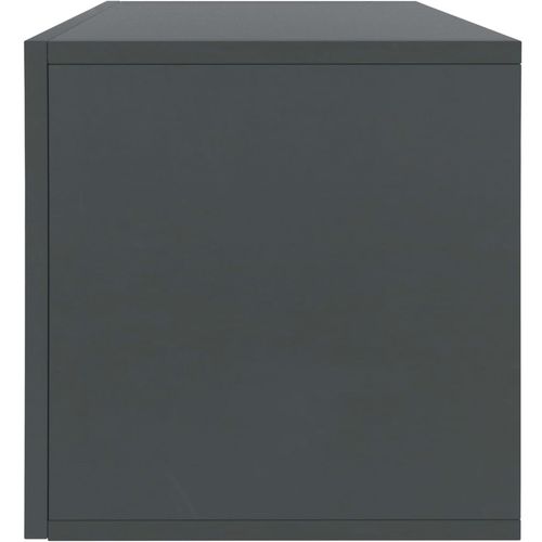 Kutija za pohranu vinilnih ploča siva 71x34x36 cm od iverice slika 5