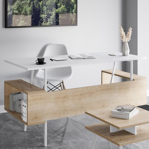 Woody Fashion Studijski stol, Irony Maxi - White, Oak slika 2