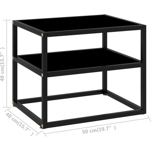 Konzolni stol crni 50 x 40 x 40 cm od kaljenog stakla slika 11