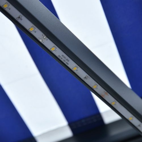 Tenda sa senzorom za vjetar LED 400 x 300 cm plavo-bijela slika 21