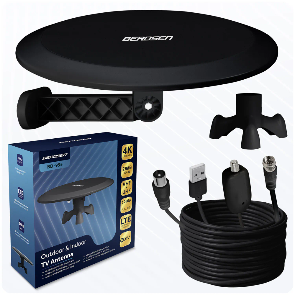 Berdsen BD-955 crna unutarnja/vanjska TV ultra HD 4K antena slika 2