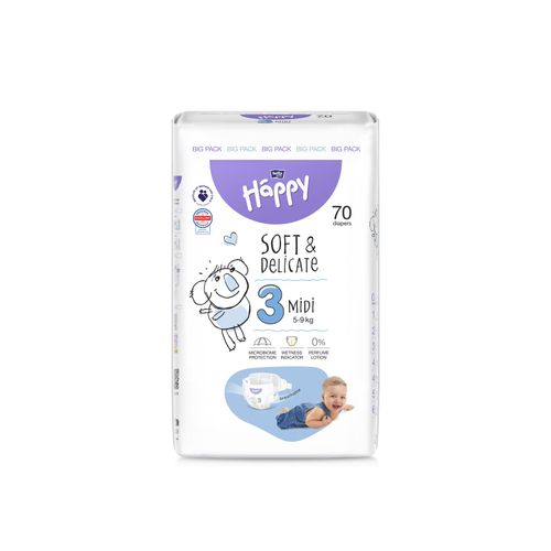 Bella Baby Happy dječje pelene Midi 3, 70 pelena slika 1