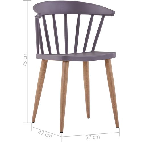Blagovaonske stolice 2 kom sive plastične slika 21