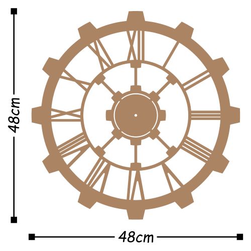 Wallity Ukrasni metalni zidni sat, Metal Wall Clock 16 - Copper slika 3