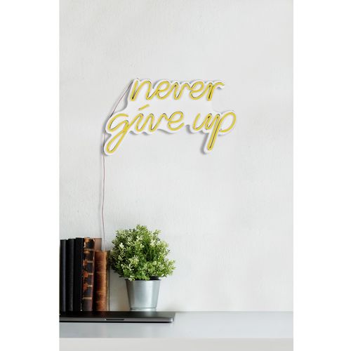 Wallity Ukrasna plastična LED rasvjeta, Never Give Up - Yellow slika 13