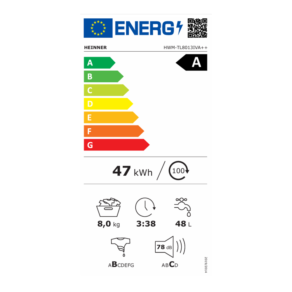 Heinner perilica rublja sa gornjim punjenjem HWM-TL8013IVA++ slika 3