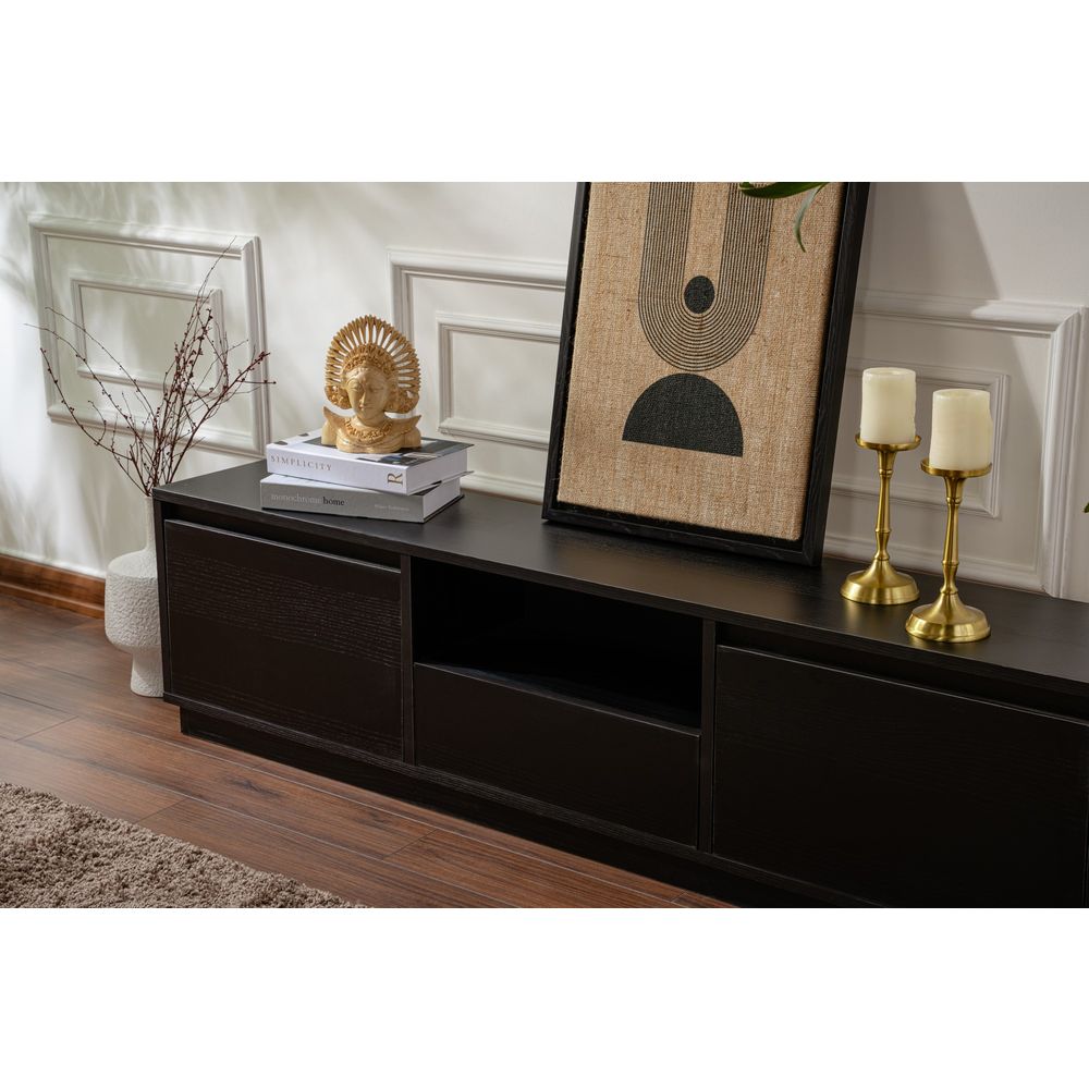 Vanguard - Crni TV Stalak od Drva slika 5