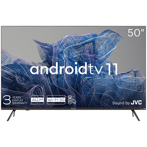 TV Kivi 50'', UHD, Android TV 11, Black, 3840x2160, 60 Hz, Sound by JVC, 2x12W, 70 kWh/1000h , BT5.1, HDMI ports 4, 24 months