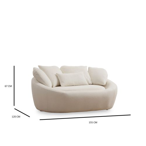 Midye - Dvosed Love Seat u krem boji slika 5