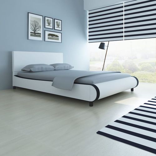 Krevet od umjetne kože sa madracem bijeli 140 x 200 cm slika 48