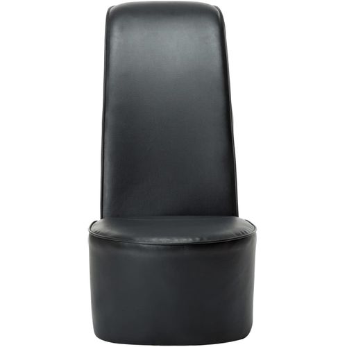 Stolica u obliku visoke pete od umjetne kože crna slika 22