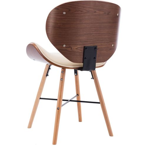 Blagovaonske stolice od umjetne kože i drva 2 kom krem slika 21