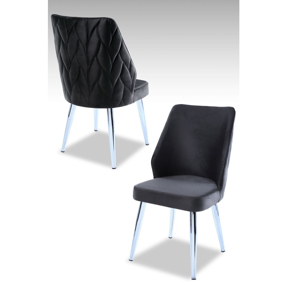 Pufi - Set stolica Anthracite, Chrome (2 komada) slika 1