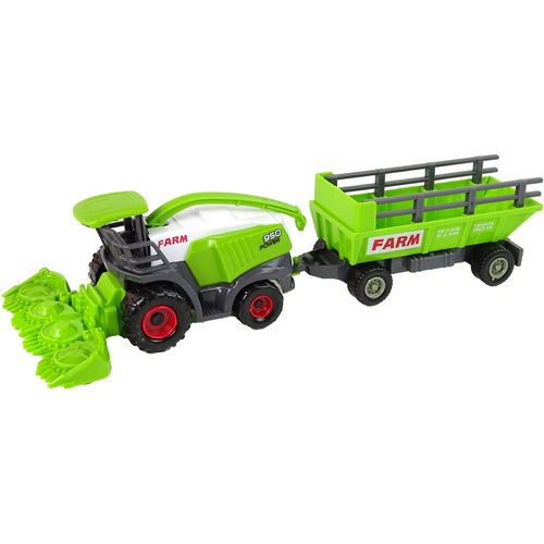 Set poljoprivrednih strojeva traktori i kombajn s prikolicama slika 3