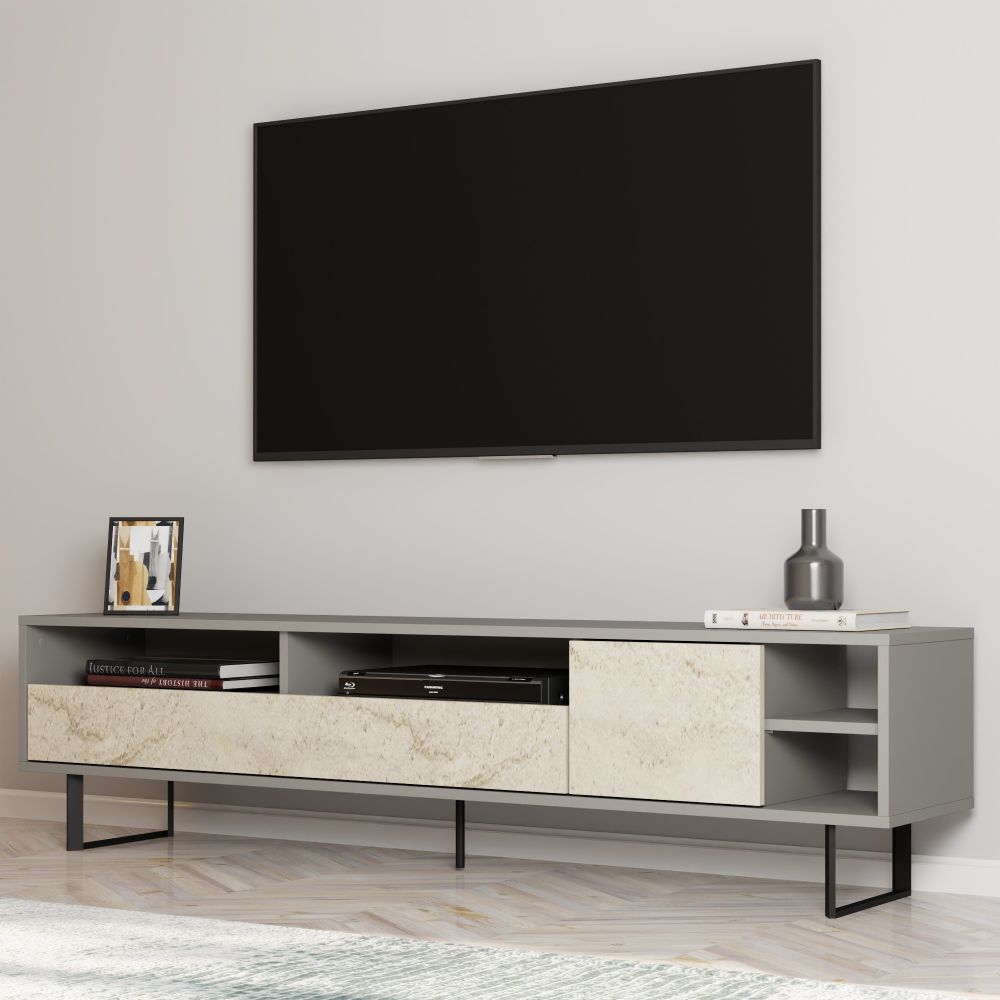 Luga - Sivi, Travertin Sivi TV Stalak slika 3