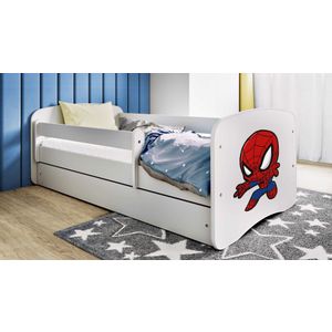 Drveni dječji krevet SPIDERMAN s ladicom - bijeli - 160*80 cm