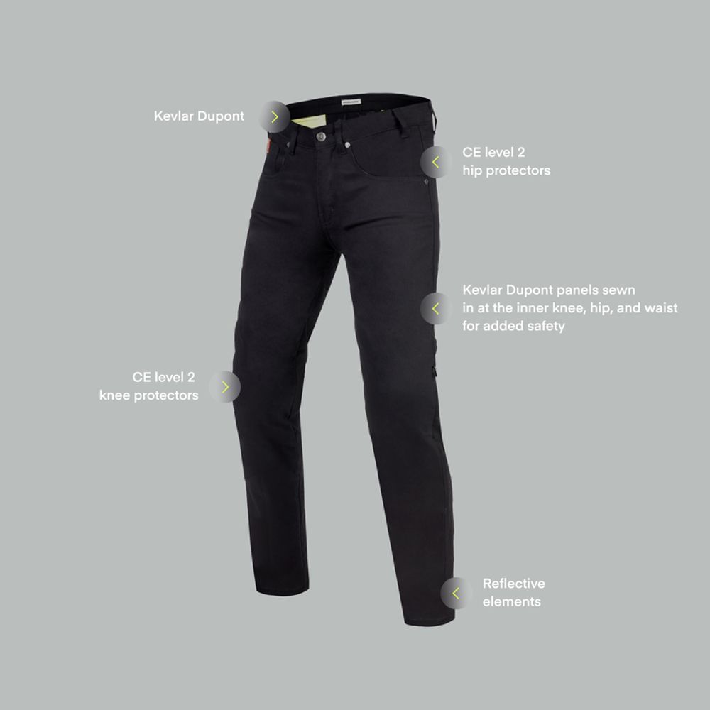 Rebelhorn Classic 3 crne motorističke farmerke regular fit slika 3