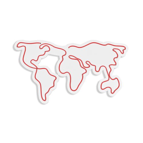 Wallity Ukrasna plastična LED rasvjeta, World Map - Red slika 16