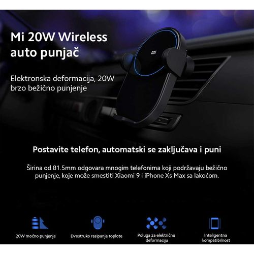 Xiaomi Mi 20W bežični auto punjač slika 6