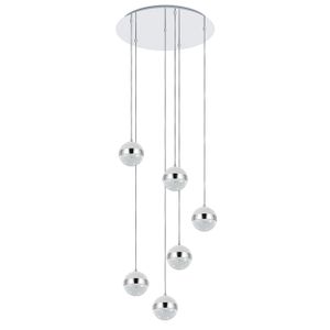 Eglo viseća lampa licoroto g9 6x3w krom/bijelo, prozirno v:1500mm o500mm