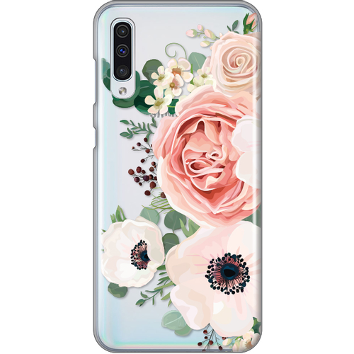 Torbica Silikonska Print Skin za Samsung A307F/A505F/A507F Galaxy A30s/A50/A50s Luxury Pink Flowers slika 1