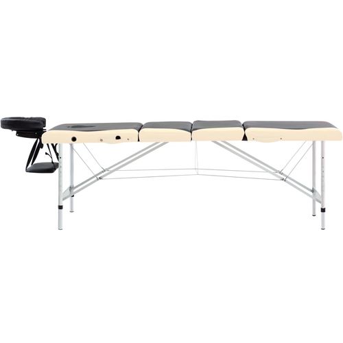 Sklopivi masažni stol s 4 zone aluminijski crno-bež slika 12