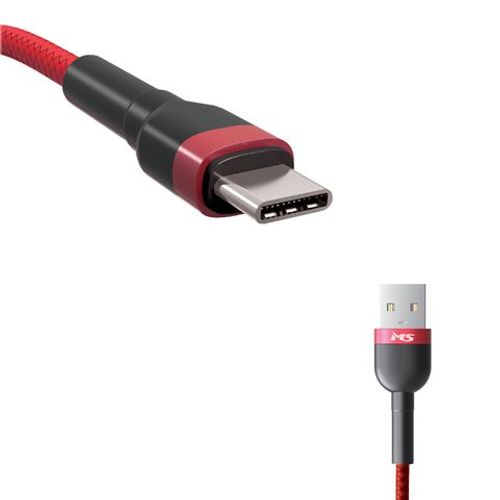 MS CABLE USB-A 2.0 -> USB-C, 1m, crveni slika 1