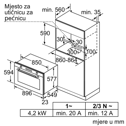 Bosch ugradbena pećnica 90x60 cm VBD5780S0 slika 7