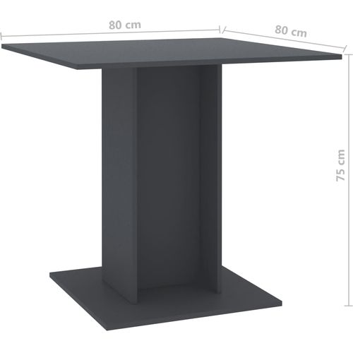 Blagovaonski stol sivi 80 x 80 x 75 cm od iverice slika 13