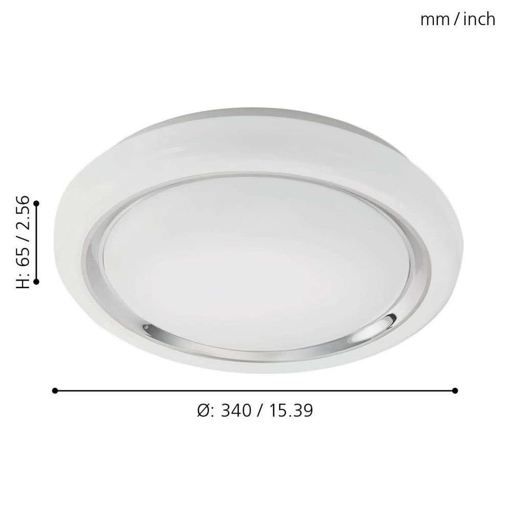 Eglo Capasso Plafonjera LED 18W, Promjer 340mm, Bijela/Krom slika 3