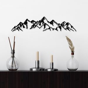 Decorative metal wall accessory Mountain View - 1, colour: black